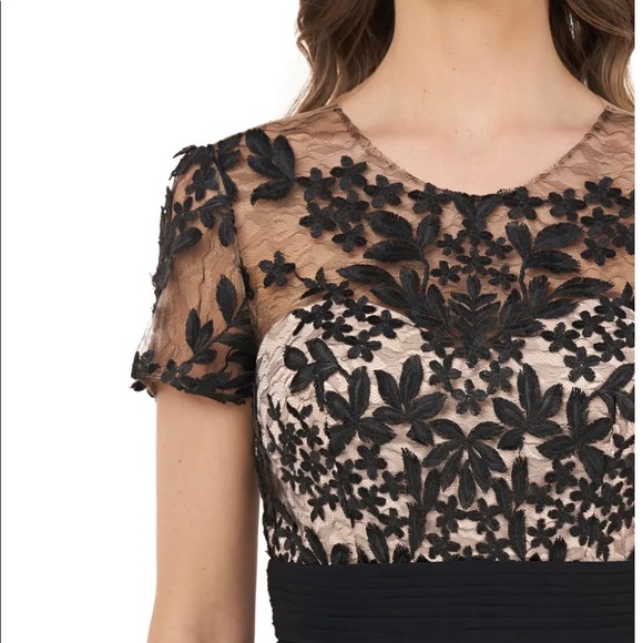 JS collection Embroidered A-line black gown - Picture 7 of 8